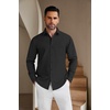 image:imageCOOFANDY Mens Casual Button Down Shirts Long Sleeve Untucked Regular Fit Denim Dress ShirtBlack