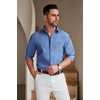 image:imageCOOFANDY Mens Casual Button Down Shirts Long Sleeve Untucked Regular Fit Denim Dress ShirtBlue