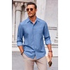 image:imageCOOFANDY Mens Casual Button Down Shirts Long Sleeve Untucked Regular Fit Denim Dress ShirtBlue