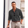 image:imageCOOFANDY Mens Casual Button Down Shirts Long Sleeve Untucked Regular Fit Denim Dress ShirtDark Grey
