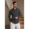 image:imageCOOFANDY Mens Casual Button Down Shirts Long Sleeve Untucked Regular Fit Denim Dress ShirtDark Grey