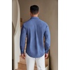image:imageCOOFANDY Mens Casual Button Down Shirts Long Sleeve Untucked Regular Fit Denim Dress ShirtDeep Blue