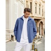 image:imageCOOFANDY Mens Casual Button Down Shirts Long Sleeve Untucked Regular Fit Denim Dress ShirtDeep Blue