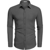 image:imageCOOFANDY Mens Casual Button Down Shirts Long Sleeve Untucked Regular Fit Denim Dress ShirtDeep Gray