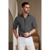 image:imageCOOFANDY Mens Casual Button Down Shirts Long Sleeve Untucked Regular Fit Denim Dress ShirtDeep Gray