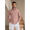 image:imageCOOFANDY Mens Casual Button Down Shirts Long Sleeve Untucked Regular Fit Denim Dress ShirtDusty Pink