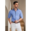 image:imageCOOFANDY Mens Casual Button Down Shirts Long Sleeve Untucked Regular Fit Denim Dress ShirtLight Blue