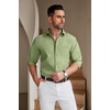 image:imageCOOFANDY Mens Casual Button Down Shirts Long Sleeve Untucked Regular Fit Denim Dress ShirtLight Green