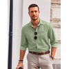 image:imageCOOFANDY Mens Casual Button Down Shirts Long Sleeve Untucked Regular Fit Denim Dress ShirtLight Green