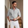 image:imageCOOFANDY Mens Casual Button Down Shirts Long Sleeve Untucked Regular Fit Denim Dress ShirtLight Grey