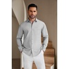 image:imageCOOFANDY Mens Casual Button Down Shirts Long Sleeve Untucked Regular Fit Denim Dress ShirtLight Grey