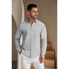 image:imageCOOFANDY Mens Casual Button Down Shirts Long Sleeve Untucked Regular Fit Denim Dress ShirtLight Grey