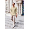 image:imageCOOFANDY Mens Casual Button Down Shirts Long Sleeve Untucked Regular Fit Denim Dress ShirtLight Khaki