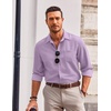 image:imageCOOFANDY Mens Casual Button Down Shirts Long Sleeve Untucked Regular Fit Denim Dress ShirtLight Purple