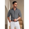image:imageCOOFANDY Mens Casual Button Down Shirts Long Sleeve Untucked Regular Fit Denim Dress ShirtMedium Grey