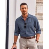 image:imageCOOFANDY Mens Casual Button Down Shirts Long Sleeve Untucked Regular Fit Denim Dress ShirtNavy Blue