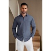 image:imageCOOFANDY Mens Casual Button Down Shirts Long Sleeve Untucked Regular Fit Denim Dress ShirtNavy Blue