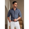 image:imageCOOFANDY Mens Casual Button Down Shirts Long Sleeve Untucked Regular Fit Denim Dress ShirtNavy Blue