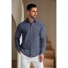 image:imageCOOFANDY Mens Casual Button Down Shirts Long Sleeve Untucked Regular Fit Denim Dress ShirtNavy Blue