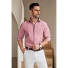 image:imageCOOFANDY Mens Casual Button Down Shirts Long Sleeve Untucked Regular Fit Denim Dress ShirtPurple Red
