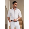 image:imageCOOFANDY Mens Casual Button Down Shirts Long Sleeve Untucked Regular Fit Denim Dress ShirtWhite