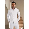 image:imageCOOFANDY Mens Casual Button Down Shirts Long Sleeve Untucked Regular Fit Denim Dress ShirtWhite