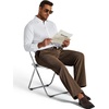 image:imageCOOFANDY Mens Corduroy Pant Straight Fit Flat Front Casual Dress SlacksDark Brown