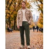 image:imageCOOFANDY Mens Corduroy Pant Straight Fit Flat Front Casual Dress SlacksGreen