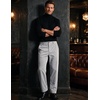 image:imageCOOFANDY Mens Corduroy Pant Straight Fit Flat Front Casual Dress SlacksLight Gray