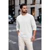 image:imageCOOFANDY Mens Crew Neck Sweatshirt Lightweight Fleece Pullover TShirtWhite