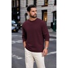 image:imageCOOFANDY Mens Crew Neck Sweatshirt Lightweight Fleece Pullover TShirtWine Red