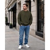 image:imageCOOFANDY Mens Crewneck Sweatshirts Fleece Pullover Thermal Casual ShirtArmy Green