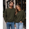 image:imageCOOFANDY Mens Crewneck Sweatshirts Fleece Pullover Thermal Casual ShirtArmy Green