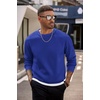 image:imageCOOFANDY Mens Crewneck Sweatshirts Fleece Pullover Thermal Casual ShirtDark Blue