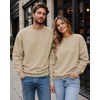 image:imageCOOFANDY Mens Crewneck Sweatshirts Fleece Pullover Thermal Casual ShirtKhaki