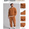 image:imageCOOFANDY Mens Crewneck Sweatshirts Fleece Pullover Thermal Casual ShirtLight Brown