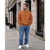 image:imageCOOFANDY Mens Crewneck Sweatshirts Fleece Pullover Thermal Casual ShirtLight Brown
