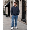 image:imageCOOFANDY Mens Crewneck Sweatshirts Fleece Pullover Thermal Casual ShirtNavy Blue