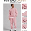 image:imageCOOFANDY Mens Crewneck Sweatshirts Fleece Pullover Thermal Casual ShirtPink