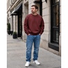 image:imageCOOFANDY Mens Crewneck Sweatshirts Fleece Pullover Thermal Casual ShirtRed