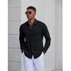 image:imageCOOFANDY Mens Dress Shirt Long Sleeve Wrinkle Free Casual Button Down ShirtBlack