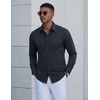 image:imageCOOFANDY Mens Dress Shirt Long Sleeve Wrinkle Free Casual Button Down ShirtBlack Polka Dots