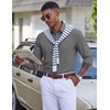 image:imageCOOFANDY Mens Dress Shirt Long Sleeve Wrinkle Free Casual Button Down ShirtDark Grey