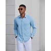 image:imageCOOFANDY Mens Dress Shirt Long Sleeve Wrinkle Free Casual Button Down ShirtLight Blue