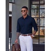 image:imageCOOFANDY Mens Dress Shirt Long Sleeve Wrinkle Free Casual Button Down ShirtNavy Blue