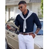 image:imageCOOFANDY Mens Dress Shirt Long Sleeve Wrinkle Free Casual Button Down ShirtNavy Blue