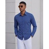 image:imageCOOFANDY Mens Dress Shirt Long Sleeve Wrinkle Free Casual Button Down ShirtWhite Blue Square