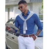 image:imageCOOFANDY Mens Dress Shirt Long Sleeve Wrinkle Free Casual Button Down ShirtWhite Blue Square
