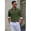 image:imageCOOFANDY Mens Dress Shirts Stretch Long Sleeve Casual Button Down ShirtsArmy Green