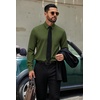 image:imageCOOFANDY Mens Dress Shirts Stretch Long Sleeve Casual Button Down ShirtsArmy Green